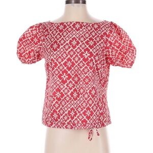Moschino Cheap and Chic red floral patterned blouse with puff sleeves